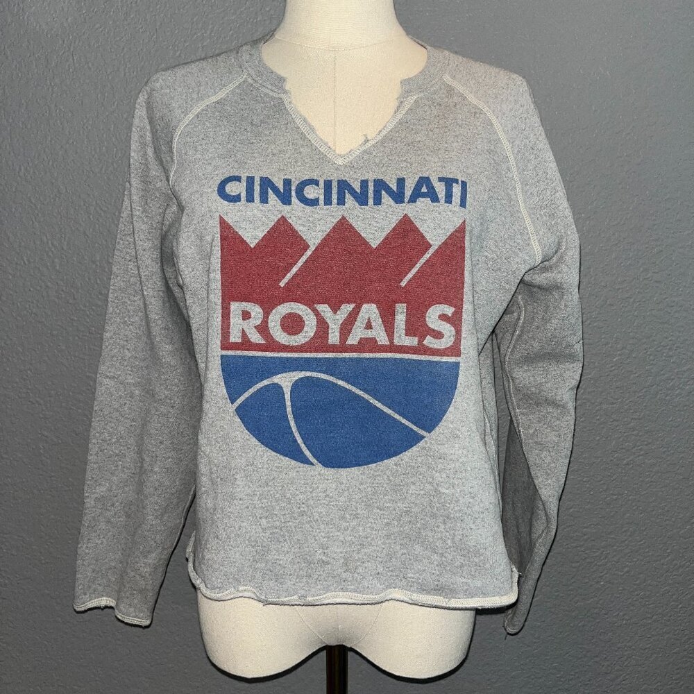 VINTAGE 60's CINCINNATI ROYALS AKA SACRAMENTO KINGS CROPPED WOMEN'S SWEATSHIRT
